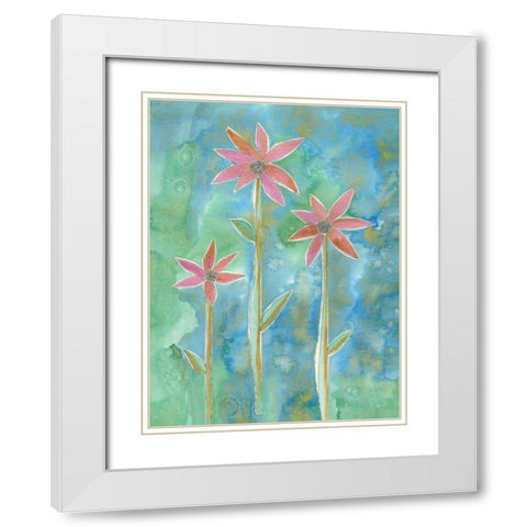 Dainty Daisies III White Modern Wood Framed Art Print with Double Matting by Ludwig, Alicia