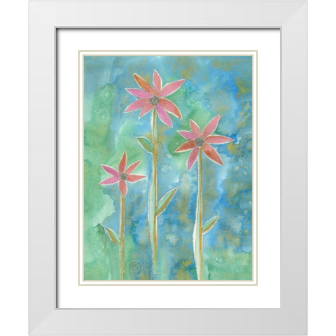 Dainty Daisies III White Modern Wood Framed Art Print with Double Matting by Ludwig, Alicia