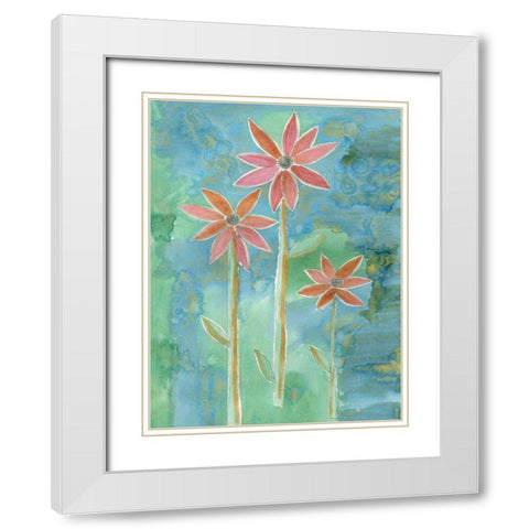 Dainty Daisies IV White Modern Wood Framed Art Print with Double Matting by Ludwig, Alicia