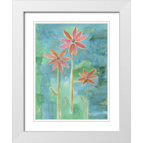 Dainty Daisies IV White Modern Wood Framed Art Print with Double Matting by Ludwig, Alicia