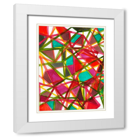 Prismatic I White Modern Wood Framed Art Print with Double Matting by Fuchs, Jodi