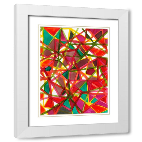 Prismatic II White Modern Wood Framed Art Print with Double Matting by Fuchs, Jodi