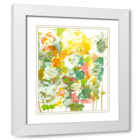 Spring has Sprung I White Modern Wood Framed Art Print with Double Matting by Fuchs, Jodi