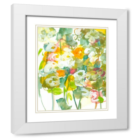 Spring has Sprung II White Modern Wood Framed Art Print with Double Matting by Fuchs, Jodi