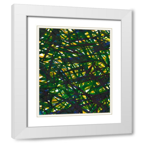 Green Thicket II White Modern Wood Framed Art Print with Double Matting by Fuchs, Jodi