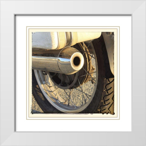 Sunset Ride III White Modern Wood Framed Art Print with Double Matting by Stramel, Renee W.