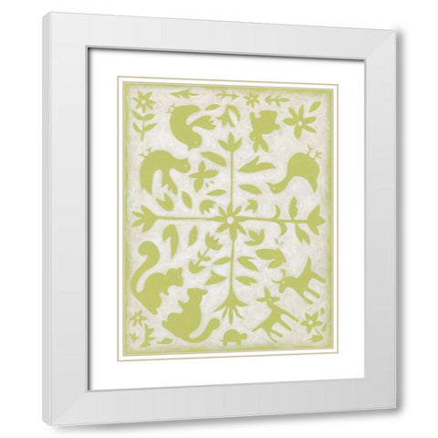 Spring Otomi II White Modern Wood Framed Art Print with Double Matting by Zarris, Chariklia