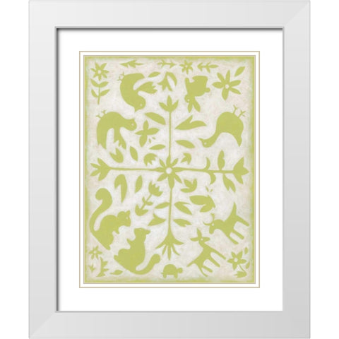 Spring Otomi II White Modern Wood Framed Art Print with Double Matting by Zarris, Chariklia