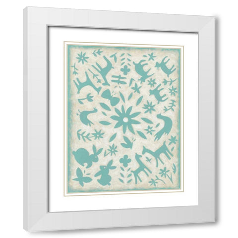 Spring Otomi III White Modern Wood Framed Art Print with Double Matting by Zarris, Chariklia