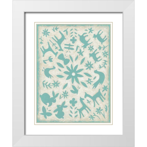 Spring Otomi III White Modern Wood Framed Art Print with Double Matting by Zarris, Chariklia