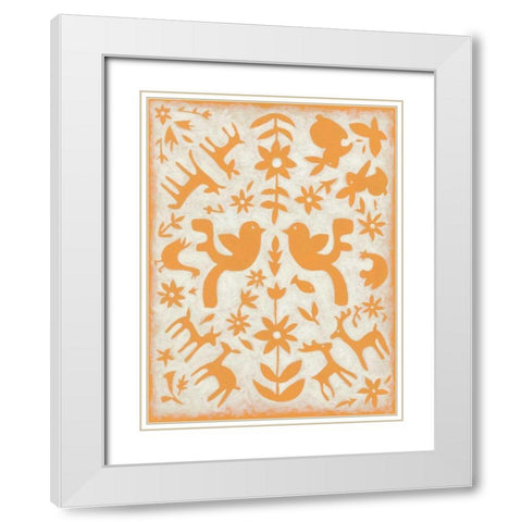 Spring Otomi IV White Modern Wood Framed Art Print with Double Matting by Zarris, Chariklia