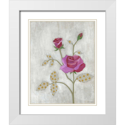 Lovely Botanical I White Modern Wood Framed Art Print with Double Matting by Lam, Vanna