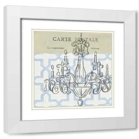 Paris Tapestry IV White Modern Wood Framed Art Print with Double Matting by Vision Studio