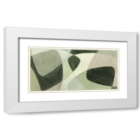 Verdigris Intersection I White Modern Wood Framed Art Print with Double Matting by Stramel, Renee W.