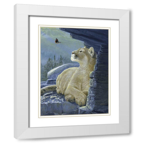 Passing Glance White Modern Wood Framed Art Print with Double Matting by Szatkowski, Fred