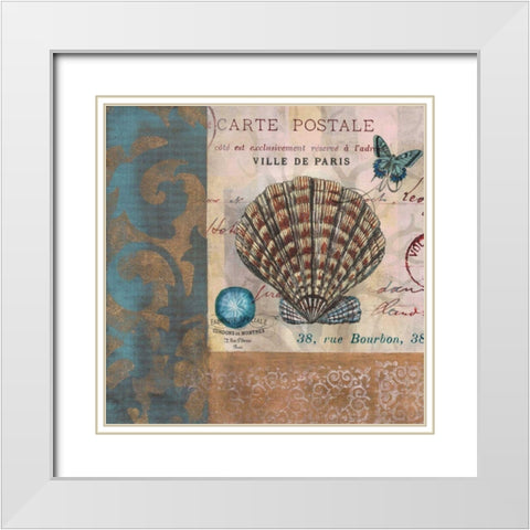 Botticelli Shell I White Modern Wood Framed Art Print with Double Matting by Green-Aldridge, W.