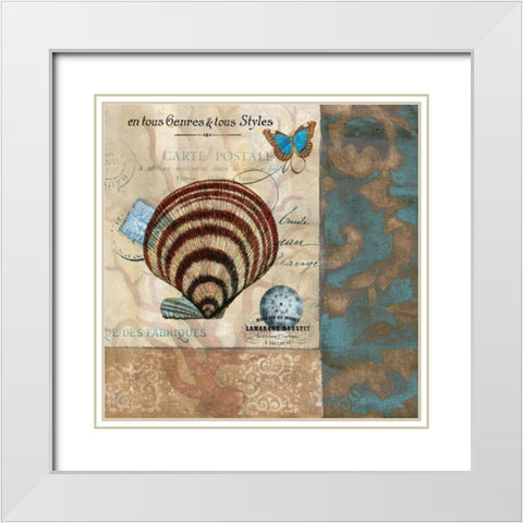 Botticelli Shell II White Modern Wood Framed Art Print with Double Matting by Green-Aldridge, W.