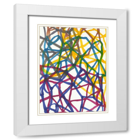 Matrix I White Modern Wood Framed Art Print with Double Matting by Fuchs, Jodi