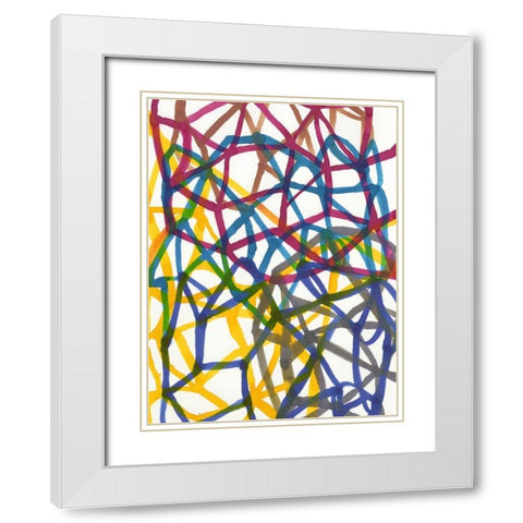 Matrix II White Modern Wood Framed Art Print with Double Matting by Fuchs, Jodi