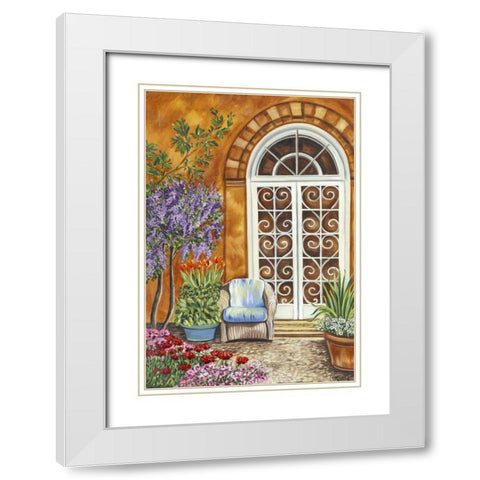 Tuscan Veranda I White Modern Wood Framed Art Print with Double Matting by Vitaletti, Carolee