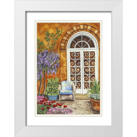 Tuscan Veranda I White Modern Wood Framed Art Print with Double Matting by Vitaletti, Carolee