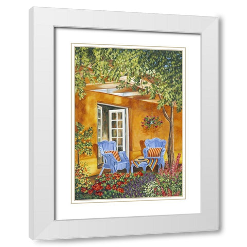 Tuscan Veranda II White Modern Wood Framed Art Print with Double Matting by Vitaletti, Carolee