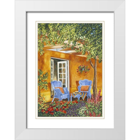 Tuscan Veranda II White Modern Wood Framed Art Print with Double Matting by Vitaletti, Carolee