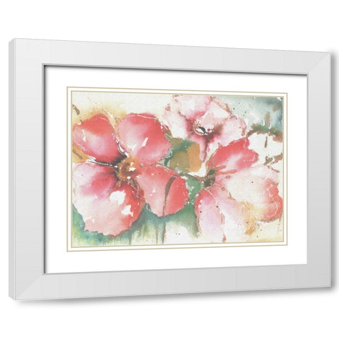 Soft Poppies II White Modern Wood Framed Art Print with Double Matting by Herrera, Leticia