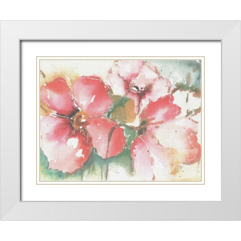 Soft Poppies II White Modern Wood Framed Art Print with Double Matting by Herrera, Leticia