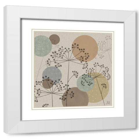 Polka-Dot Wildflowers II White Modern Wood Framed Art Print with Double Matting by Reynolds, Jade