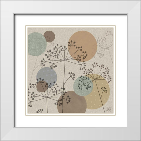 Polka-Dot Wildflowers II White Modern Wood Framed Art Print with Double Matting by Reynolds, Jade