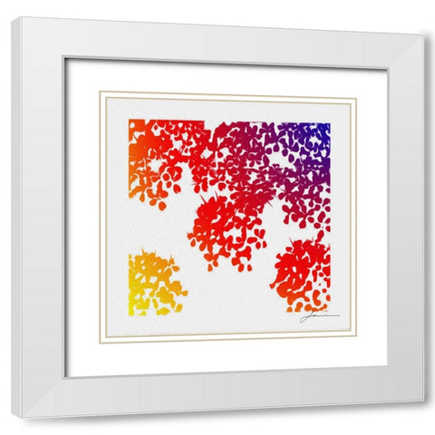 Floral Brights IV White Modern Wood Framed Art Print with Double Matting by Burghardt, James