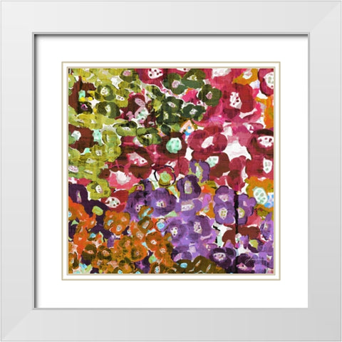Floral Barrage II White Modern Wood Framed Art Print with Double Matting by Burghardt, James