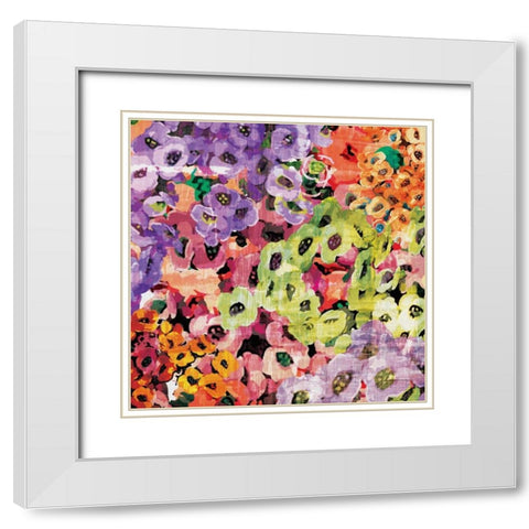 Floral Barrage III White Modern Wood Framed Art Print with Double Matting by Burghardt, James