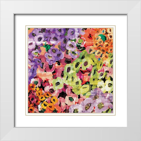 Floral Barrage III White Modern Wood Framed Art Print with Double Matting by Burghardt, James