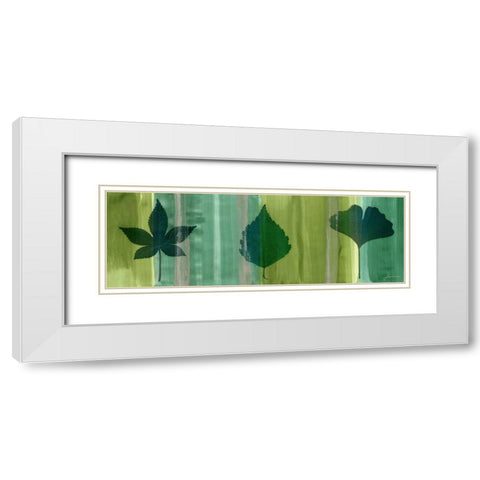 Silver Leaf Panel I White Modern Wood Framed Art Print with Double Matting by Burghardt, James