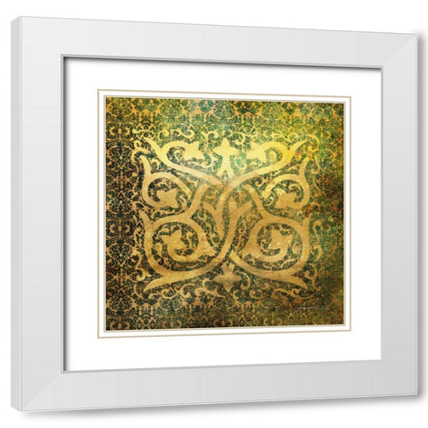 Antiquity Tiles I White Modern Wood Framed Art Print with Double Matting by Burghardt, James