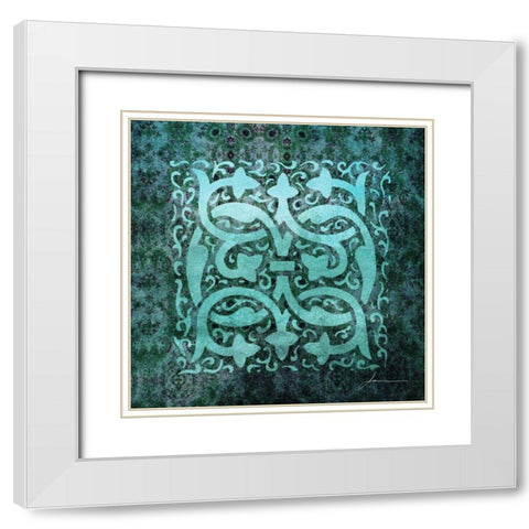 Antiquity Tiles III White Modern Wood Framed Art Print with Double Matting by Burghardt, James