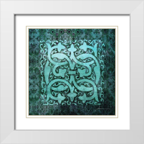Antiquity Tiles III White Modern Wood Framed Art Print with Double Matting by Burghardt, James
