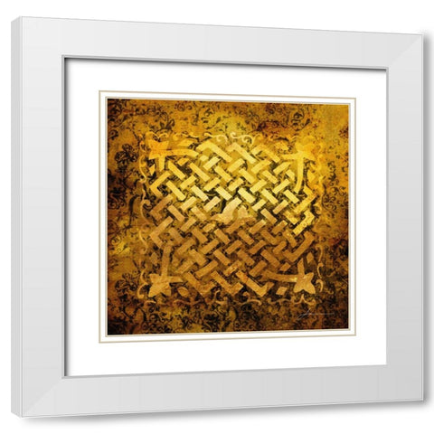 Antiquity Tiles V White Modern Wood Framed Art Print with Double Matting by Burghardt, James