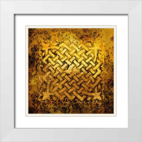 Antiquity Tiles V White Modern Wood Framed Art Print with Double Matting by Burghardt, James