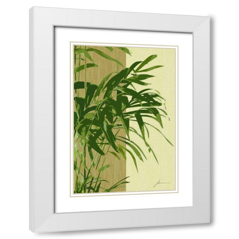 Painted Contrast Leaves I White Modern Wood Framed Art Print with Double Matting by Burghardt, James