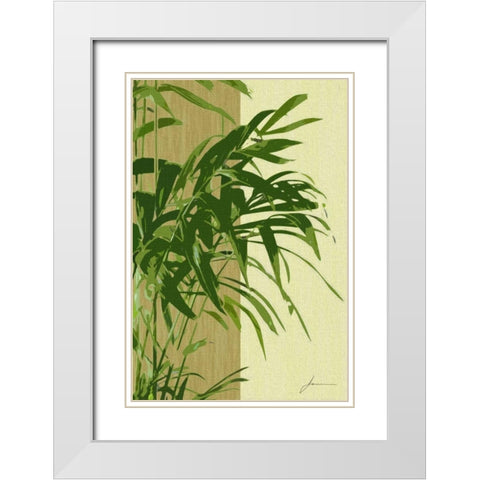 Painted Contrast Leaves I White Modern Wood Framed Art Print with Double Matting by Burghardt, James