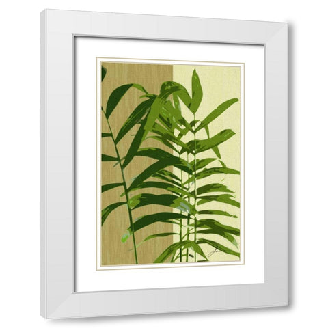Painted Contrast Leaves II White Modern Wood Framed Art Print with Double Matting by Burghardt, James