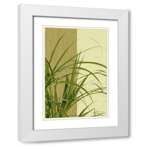Painted Contrast Leaves III White Modern Wood Framed Art Print with Double Matting by Burghardt, James