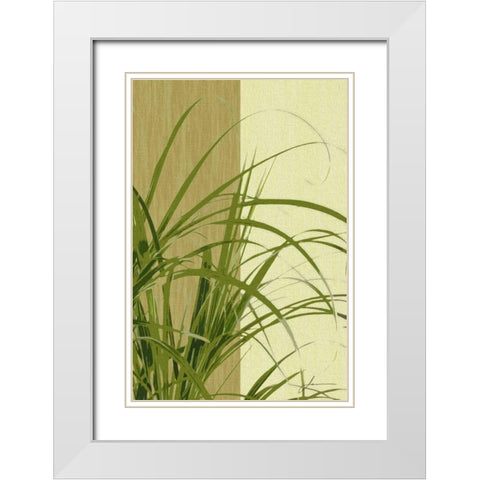 Painted Contrast Leaves III White Modern Wood Framed Art Print with Double Matting by Burghardt, James