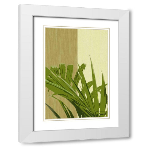 Painted Contrast Leaves IV White Modern Wood Framed Art Print with Double Matting by Burghardt, James