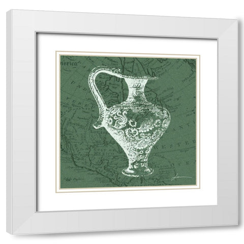 Map Bottles III White Modern Wood Framed Art Print with Double Matting by Burghardt, James