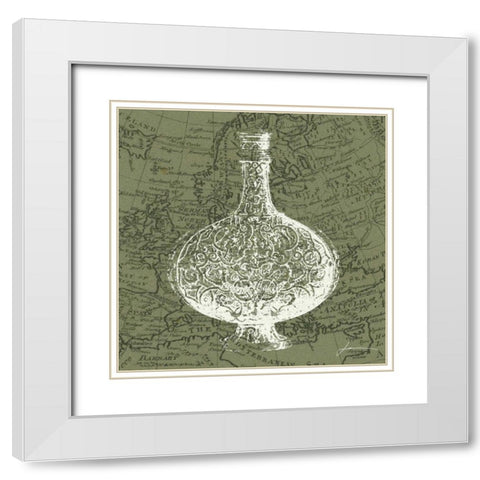 Map Bottles IV White Modern Wood Framed Art Print with Double Matting by Burghardt, James