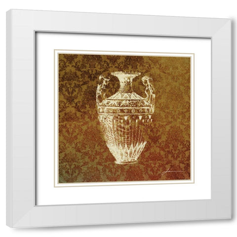 Patterned Bottles II White Modern Wood Framed Art Print with Double Matting by Burghardt, James